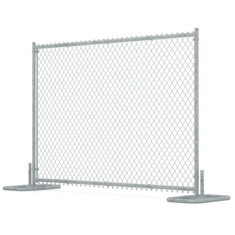 6x12 chain-link temporary fence panel on a ballast base
